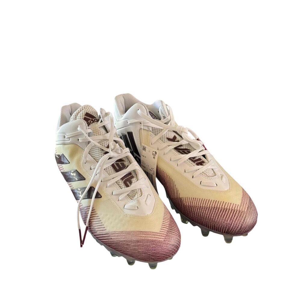 NWT Adidas Freak 23 Men's Football Cleats White /Maroon Lace Up Size 14 - Picture 2 of 11